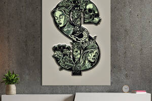 Картина в офис KIL Art Знак доллара в готическом стиле 120x80 см (2art_275)