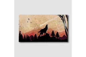 Картина Воющий волк Malevich Store 40x80 см (K0014)