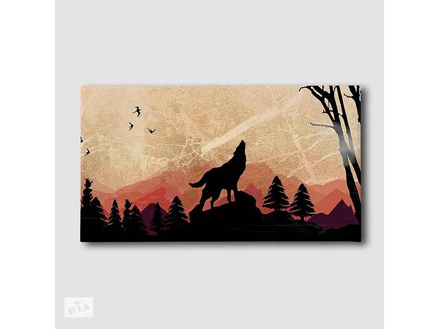 Картина Воющий волк Malevich Store 40x80 см (K0014)