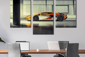 Картина из трех панелей KIL Art Автомобиль премиум-класса Lamborghini Aventador S 66x40 см (1248-32)