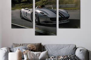 Картина из трех панелей KIL Art Эксклюзивное авто Ferrari Monza SP 96x60 см (1266-32)