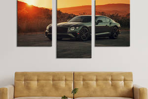 Картина из трех панелей KIL Art Люксовое авто Bentley Continental 96x60 см (1255-32)