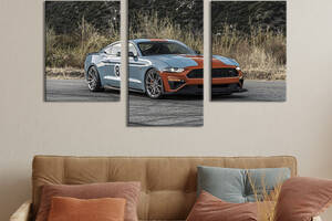Картина из трех панелей KIL Art Спортивный автомобиль Mustang Roush Stage 141x90 см (1253-32)