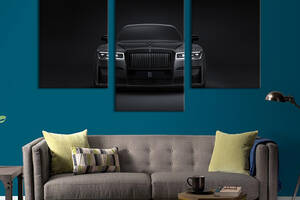 Картина из трех панелей KIL Art Статусный автомобиль Rolls-Royce Black Badge Ghost 66x40 см (1276-32)