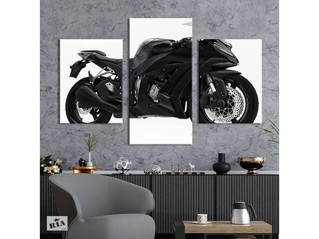 Картина из трех панелей KIL Art Стильный мотоцикл Kawasaki Ninja 400 66x40 см (1240-32)