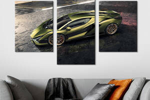 Картина из трех панелей KIL Art Супергибрид Lamborghini Sian 96x60 см (1251-32)