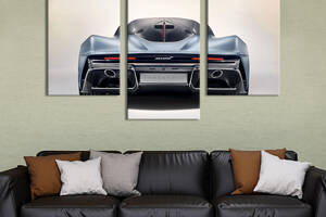 Картина из трех панелей KIL Art триптих Авто McLaren Speedtail вид сзади 66x40 см (1359-32)