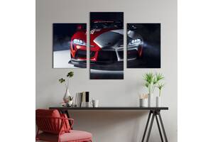 Картина из трех панелей KIL Art триптих АвтоToyota Supra в необычном окрасе 96x60 см (1405-32)