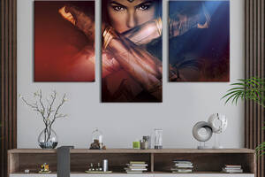 Картина из трех панелей KIL Art триптих Диана из фильма Wonder Woman 96x60 см (1414-32)