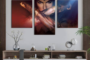 Картина из трех панелей KIL Art триптих Диана из фильма Wonder Woman 141x90 см (1414-32)