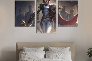 Картина из трех панелей KIL Art триптих Fiora, League of Legends 66x40 см (1476-32)