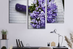 Картина из трех панелей KIL Art триптих Фиолетовый букет невесты 96x60 см (783-32)