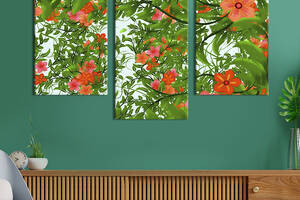 Картина из трех панелей KIL Art триптих Гибискус - цветок смерти 96x60 см (775-32)