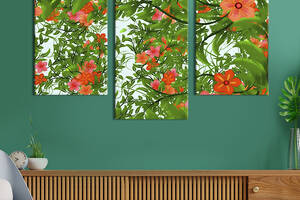 Картина из трех панелей KIL Art триптих Гибискус - цветок смерти 66x40 см (775-32)