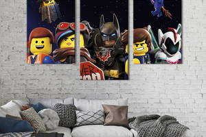 Картина из трех панелей KIL Art триптих Команда героев Лего Фильма 96x60 см (1516-32)