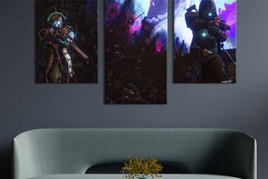 Картина из трех панелей KIL Art триптих Компьютерная игра Destiny 2 96x60 см (1442-32)