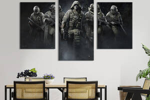 Картина из трех панелей KIL Art триптих Компьютерный шутер Tom Clancy’s Ghost Recon Breakpoint 141x90 см (1521-32)