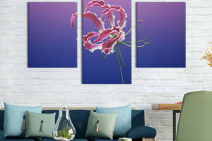 Картина из трех панелей KIL Art триптих Красивая розовая лилия 96x60 см (840-32)
