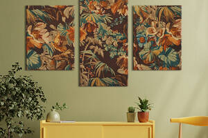 Картина из трех панелей KIL Art триптих Красивая цветочная палитра 96x60 см (805-32)