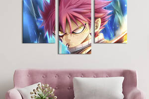 Картина из трех панелей KIL Art триптих Natsu Dragneel 66x40 см (1426-32)