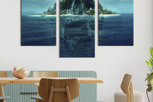 Картина из трех панелей KIL Art триптих Постер фильма Остров фантазий 66x40 см (1475-32)