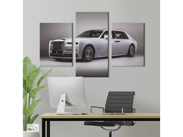 Картина из трех панелей KIL Art триптих Ретро-автомобиль Rolls-Royce 141x90 см (1394-32)