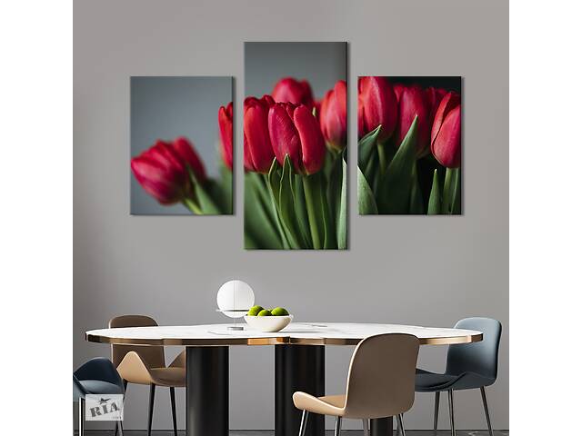 Картина из трех панелей KIL Art триптих Шикарные тюльпаны 96x60 см (962-32)