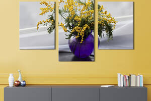Картина из трех панелей KIL Art триптих Солнечные цветы мимозы 66x40 см (896-32)
