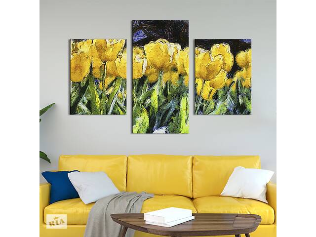 Картина из трех панелей KIL Art триптих Солнечные тюльпаны 96x60 см (906-32)