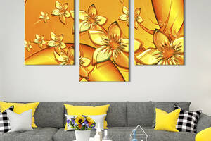 Картина из трех панелей KIL Art триптих Цветы солнечного цвета 96x60 см (807-32)