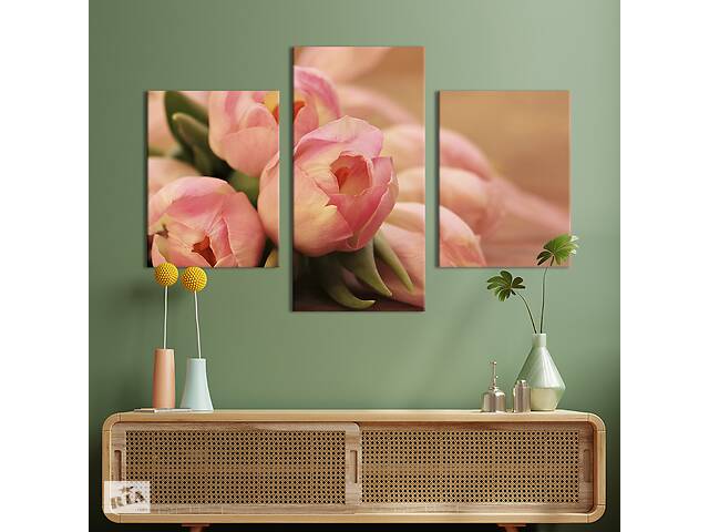 Картина из трех панелей KIL Art триптих Весенние тюльпаны 96x60 см (881-32)