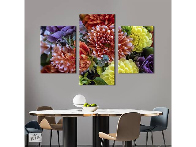 Картина из трех панелей KIL Art триптих Восхитительные осенние цветы 66x40 см (949-32)