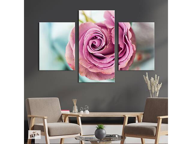 Картина из трех панелей KIL Art триптих Восхитительный цветок роза 96x60 см (980-32)
