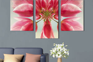 Картина из трех панелей KIL Art триптих Яркая розовая роза 96x60 см (1008-32)