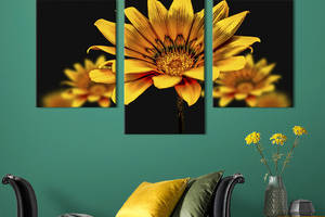 Картина из трех панелей KIL Art триптих Изысканные жёлтые цветы 66x40 см (831-32)