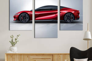 Картина из трех панелей KIL Art Изысканный красный автомобиль 96x60 см (1309-32)