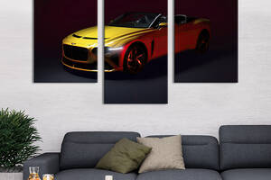Картина из трех панелей KIL Art Жёлтый Bentley Bacalar 96x60 см (1273-32)