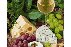 Картина за номерами 'Біле вино із сиром' Ідейка KHO5658 40x50 см