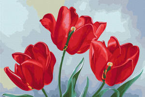Картина за номерами 'Червоні тюльпани' © Anna Steshenko Brushme BS53916 40x50 см