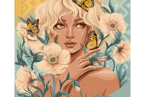 Картина за номерами 'Дівчина з метеликами' ©pollypop92 KHO2542 40х50 см Ідейка