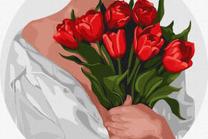 Картина за номерами 'Дівчина з тюльпанами' KHO-R1159 d26 см