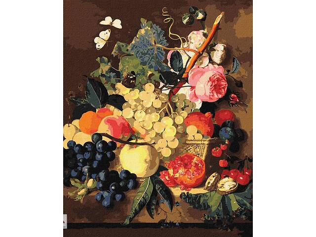 Картина за номерами 'Кошик із фруктами' ©Jan van Huysum Ідейка KHO5663 40х50 см