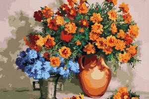 Картина за номерами 'Квіткові обійми' ©Валентина Баранюк Ідейка KHO5657 40x50 см