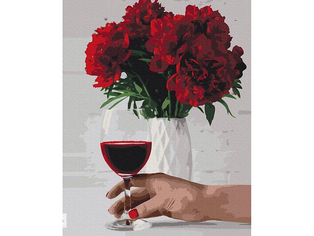 Картина за номерами 'Піонове вино' Brushme BS52524 40x50 см