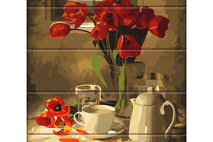 Картина за номерами по дереву 'Червоні тюльпани' ASW152 30х40 см