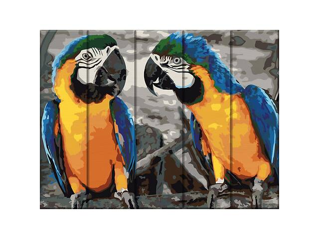 Картина за номерами по дереву 'Два папуги' ASW057 30х40 см