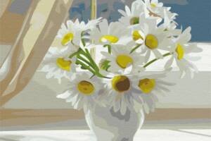 Картина за номерами 'Ромашки в білій вазі на вікні' Brushme BS22637 40х50 см