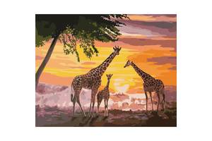 Картина за номерами 'Сім'я жирафів' ©ArtAlekhina Ідейка KHO4353 40х50 см