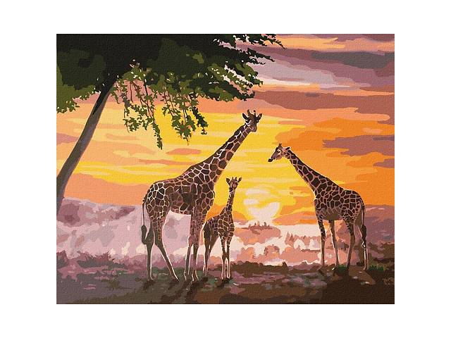 Картина за номерами 'Сім'я жирафів' ©ArtAlekhina Ідейка KHO4353 40х50 см