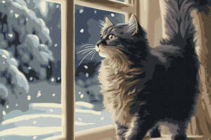 Картина за номерами 'Снігопад за вікном' KHO6550 40х50см
